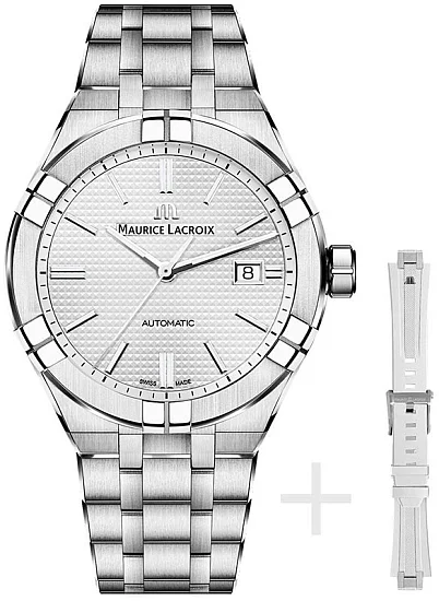 Maurice Lacroix Aikon Gent Date 42mm Automatic Steel Set AI6008-SS00F-130-A
