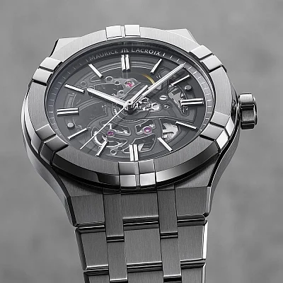 Maurice Lacroix Aikon Gent Date 42mm Automatic Steel Skeleton AI6008-SS002-030-1