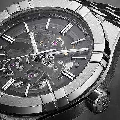 Maurice Lacroix Aikon Gent Date 42mm Automatic Steel Skeleton AI6008-SS002-030-1