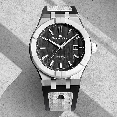 Maurice Lacroix Aikonic Gent Date 43mm Automatic White Ceramic Bezel AC6008-SSL70-330-2