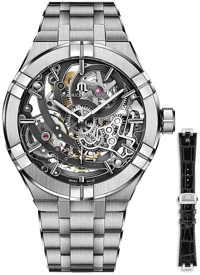 Maurice Lacroix Aikon Gent Manufacture Skeleton Automatic Steel Set AI6028-SS002-030-2