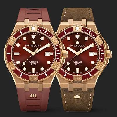 Maurice Lacroix Aikon Gent Venturer Automatic Bronze Ceramic Limited Edition Set AI6058-BRZ6B-530-6