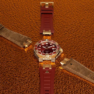 Maurice Lacroix Aikon Gent Venturer Automatic Bronze Ceramic Limited Edition Set AI6058-BRZ6B-530-6