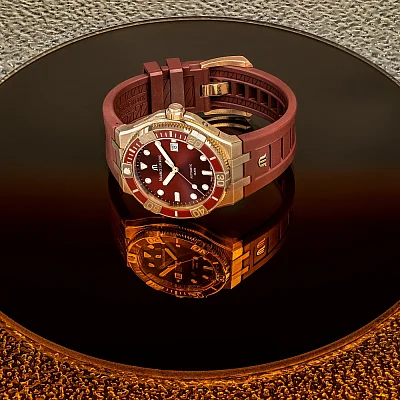 Maurice Lacroix Aikon Gent Venturer Automatic Bronze Ceramic Limited Edition Set AI6058-BRZ6B-530-6