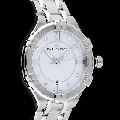 Maurice Lacroix Aikon Lady Date 30mm Quartz Steel Diamonds MOP AI1004-SS002-170-1