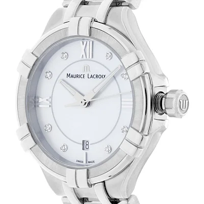 Maurice Lacroix Aikon Lady Date 30mm Quartz Steel Diamonds MOP AI1004-SS002-170-1