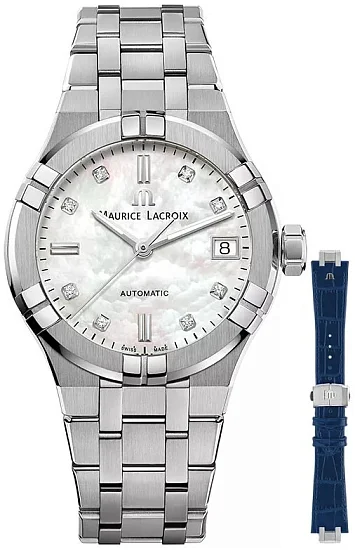 Maurice Lacroix Aikon Lady Date 35mm Automatic Steel Diamonds MOP Set AI6006-SS002-170-3