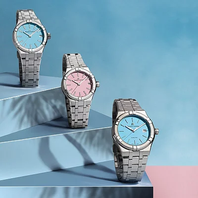 Maurice Lacroix Aikon Lady Date 35mm Quartz Steel Diamonds Pink AI1106-SS002-550-1