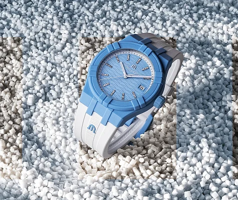 Maurice Lacroix Aikon #TIDE Unisex Date 40mm Blue & White Diamonds AI2008-AAAA1-3A0-0
