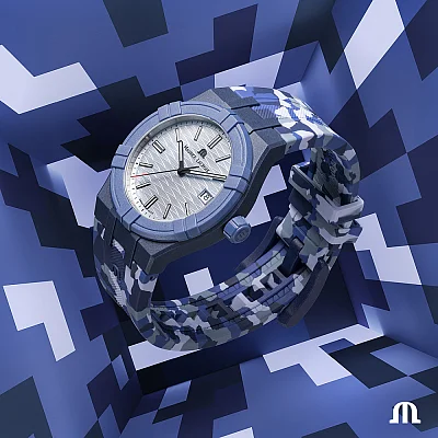 Maurice Lacroix Aikon #TIDE Unisex Date 40mm Camo Blue Limited Edition AI2008-B88AZ-000-0
