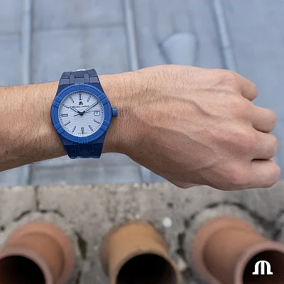Maurice Lacroix Aikon #TIDE Unisex Date 40mm Camo Blue Limited Edition AI2008-B88AZ-000-0