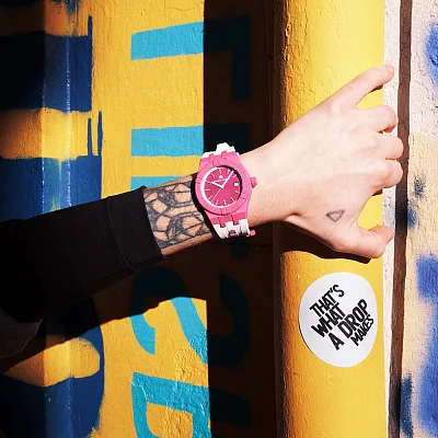 Maurice Lacroix Aikon #TIDE Unisex Date 40mm Fuscia & White Diamonds AI2008-FFFF1-3A0-0