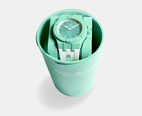 Maurice Lacroix Aikon #TIDE Unisex Date 40mm Green & White Diamonds AI2008-CCCC1-3A0-0
