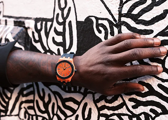 Maurice Lacroix Aikon #TIDE Unisex Date 40mm Orange & Black AI2008-50050-300-0