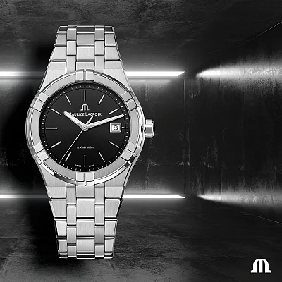 Maurice Lacroix Aikon Unisex Date 40mm Quartz Steel AI1108-SS002-330-1