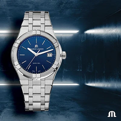 Maurice Lacroix Aikon Unisex Date 40mm Quartz Steel AI1108-SS002-430-1