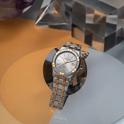 Maurice Lacroix Aikon Unisex Date 40mm Quartz Steel Bicolor PVD AI1108-PVP02-130-1