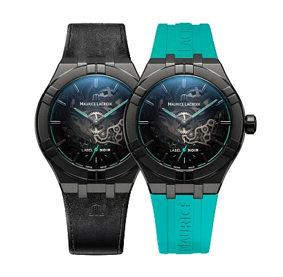 Maurice Lacroix Aikon x Label Noir Gent Manufacture Skeleton Automatic Limited Edition Set AI6028-DLB0B-030-H