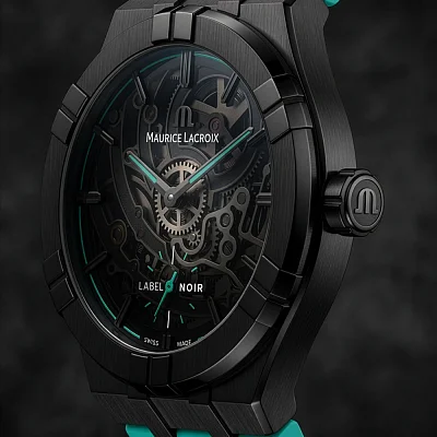Maurice Lacroix Aikon x Label Noir Gent Manufacture Skeleton Automatic Limited Edition Set AI6028-DLB0B-030-H