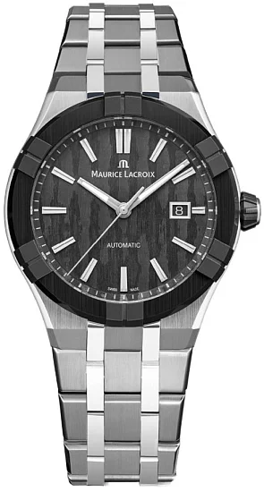Maurice Lacroix Aikonic Gent Date 43mm Automatic Black Ceramic Bezel AC6008-SSL22-330-1