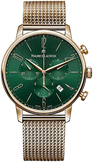 Maurice Lacroix Eliros Gent Chronograph Quartz Steel Mesh Rose Gold PVD EL1098-PVP06-620-1