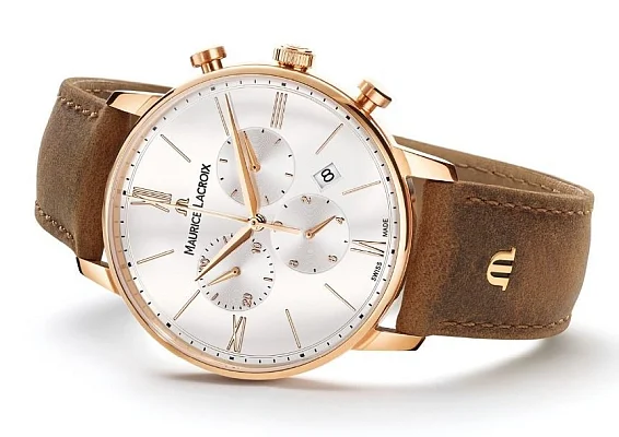Maurice Lacroix Eliros Gent Chronograph Quartz Steel Rose Gold PVD EL1098-PVP01-113-1