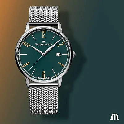 Maurice Lacroix Eliros Gent Date 40mm Quartz Steel Mesh EL1118-SS006-620-1