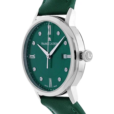 Maurice Lacroix Eliros Lady Date 30mm Quartz Steel Diamonds EL1094-SS001-650-5