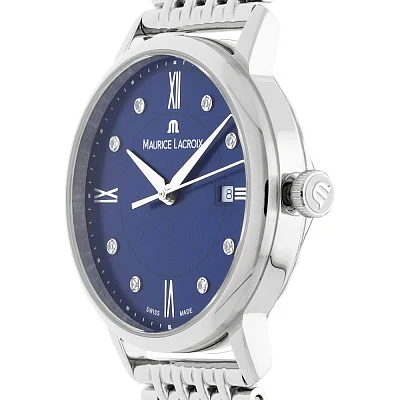 Maurice Lacroix Eliros Lady Date 30mm Quartz Steel Diamonds EL1094-SS002-450-1