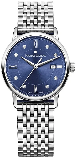 Maurice Lacroix Eliros Lady Date 30mm Quartz Steel Diamonds EL1094-SS002-450-1