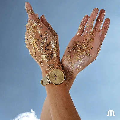 Maurice Lacroix Eliros Lady Sunshine 40mm Quartz Steel Full Gold PVD EL1118-PVY01-090-9