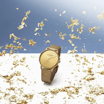 Maurice Lacroix Eliros Lady Sunshine 40mm Quartz Steel Full Gold PVD EL1118-PVY01-090-9