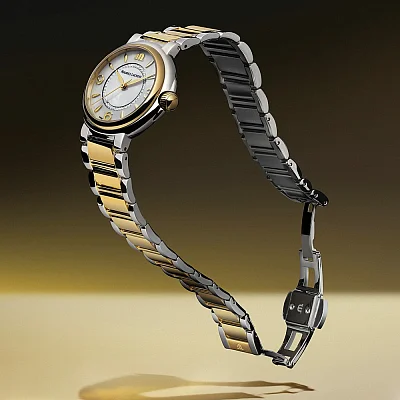 Maurice Lacroix Fiaba Lady Date 32mm Quartz Diamonds Yellow Gold PVD FA1104-SSY13-B20-1
