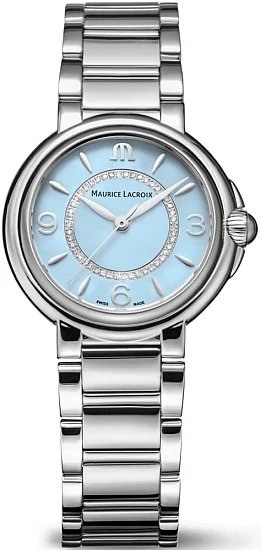 Maurice Lacroix Fiaba Lady Date 32mm Quartz Steel Diamonds Ice Blue FA1104-SS002-E20-1