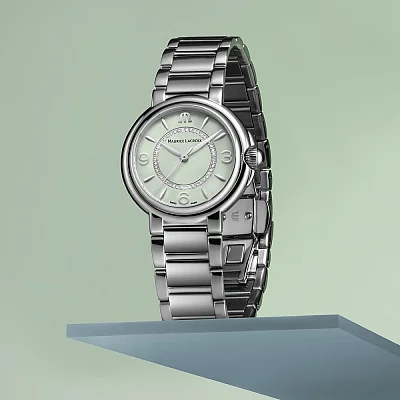 Maurice Lacroix Fiaba Lady Date 32mm Quartz Steel Diamonds Mint FA1104-SS002-G20-1