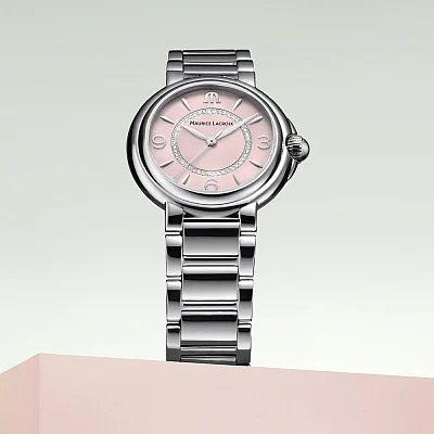 Maurice Lacroix Fiaba Lady Date 32mm Quartz Steel Diamonds Pink FA1104-SS002-F20-1