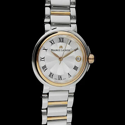 Maurice Lacroix Fiaba Lady Date 32mm Quartz Steel Rose Gold PVD FA1004-PVP13-110-1