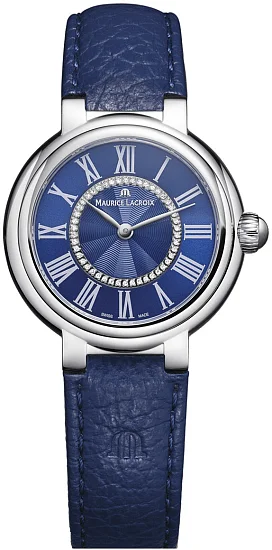 Maurice Lacroix Fiaba Lady Quartz Blue Dial Leather Diamonds FA1306-SS001-410-4