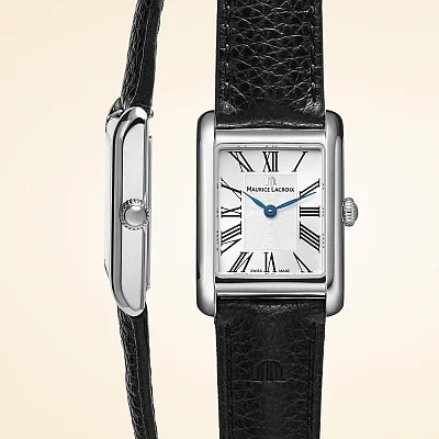 Maurice Lacroix Fiaba Square Lady Date 32mm Quartz Steel Black Leather FA1205-SS001-110-2