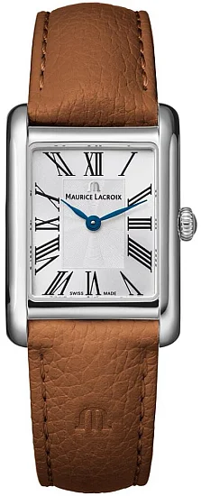 Maurice Lacroix Fiaba Square Lady Date 32mm Quartz Steel Brown Leather FA1205-SS001-110-3
