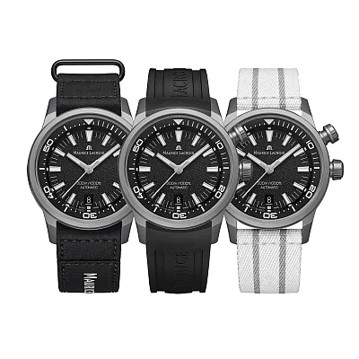 Maurice Lacroix Pontos Diver Gent Automatic Titanium 42mm Limited Edition Set PT6248-TT03L-330-2