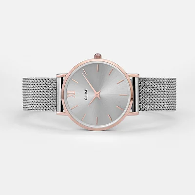 Cluse Minuit Mesh Rose Gold Silver CW0101203004