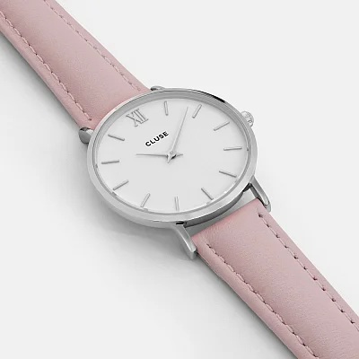 Cluse Minuit Silver White Pink CL30005