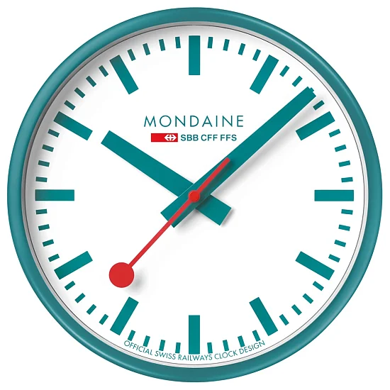 Mondaine Zegar Ścienny Okrągły Niebieski A990CLOCK10SBD