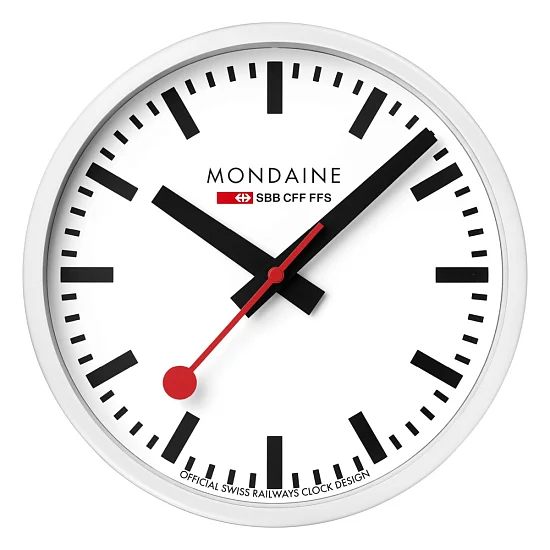 Mondaine Zegar Ścienny Okrągły Biały A990CLOCK10SBB