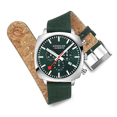 Mondaine SBB Cushion Quartz Chrono BackLight MSL.41460.LF.SET