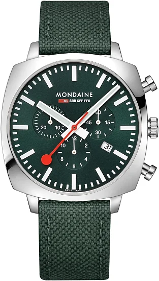 Mondaine SBB Cushion Quartz Chrono BackLight MSL41460LFSET