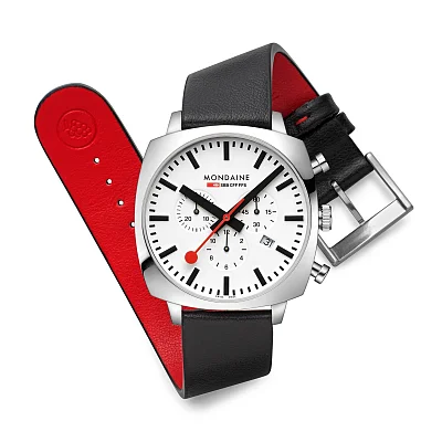 Mondaine SBB Cushion Quartz Chrono Vegan Strap & Mesh Set MSL.41410.LBV.SET
