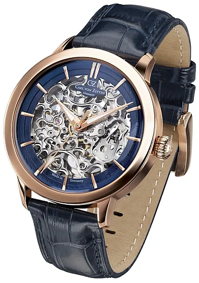 Carl von Zeyten Triberg Automatic Skeleton Rose Gold PVD Limited Edition Sapphire CVZ0013RBLS