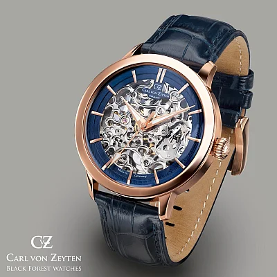 Carl von Zeyten Triberg Automatic Skeleton Rose Gold PVD Limited Edition Sapphire CVZ0013RBLS